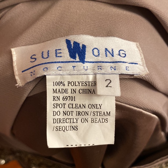 Sue Wong Taupe Cocktail Dress - Picture 9 of 9